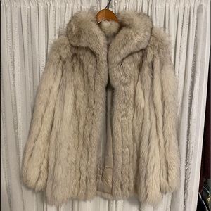 Saga furs silver fox fur coat